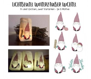 ITH Stickdatei - Lichtbeutel Winterzauber Wichtel